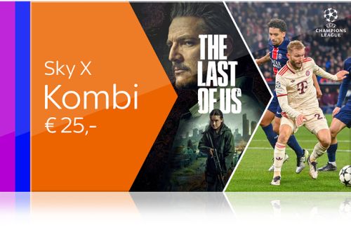 Stream dir jetzt Sky X Fiction und Sky X Sport um nur € 25,- mtl. statt € 40,99 mtl. - selbstverständlich monatlich kündbar.